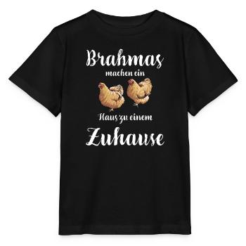 Brahma Hühner I Chicken Geflügel Motiv für - Stanley/Stella Kinder T-Shirt MINI CREATOR  - Schwarz - Vorne - Mikhail (115cm)