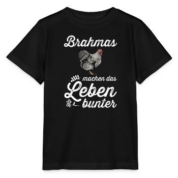 Brahma Hühner I Chicken Geflügel Motiv für - Stanley/Stella Kinder T-Shirt MINI CREATOR  - Schwarz - Vorne - Mikhail (115cm)