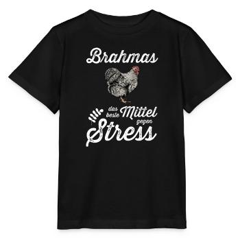 Brahma Hühner I Chicken Geflügel Motiv für - Stanley/Stella Kinder T-Shirt MINI CREATOR  - Schwarz - Vorne - Mikhail (115cm)