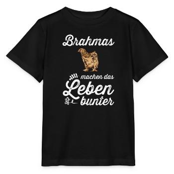 Brahma Hühner I Chicken Geflügel Motiv für - Stanley/Stella Kinder T-Shirt MINI CREATOR  - Schwarz - Vorne - Mikhail (115cm)