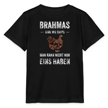 Brahma Hühner I Chicken Geflügel Motiv für - Stanley/Stella Kinder T-Shirt MINI CREATOR  - Schwarz - Vorne - Mikhail (115cm)