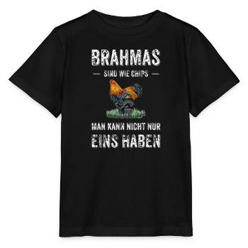 Brahma Hühner I Chicken Geflügel Motiv für - Stanley/Stella Kinder T-Shirt MINI CREATOR  - Schwarz - Vorne - Mikhail (115cm)