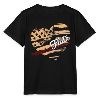 Flute Flute Flag - Stanley/Stella MINI CREATOR Kids’ T-Shirt - black - Front - Mikhail (115cm)
