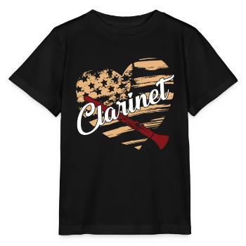 Clarinet Clarinet Flag - Stanley/Stella MINI CREATOR Kids’ T-Shirt - black - Front - Mikhail (115cm)