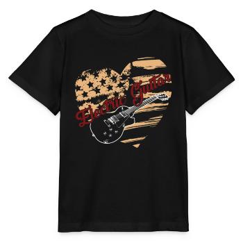 Electric Guitar Electric Guitar Flag - Stanley/Stella MINI CREATOR Kids’ T-Shirt - black - Front - Mikhail (115cm)