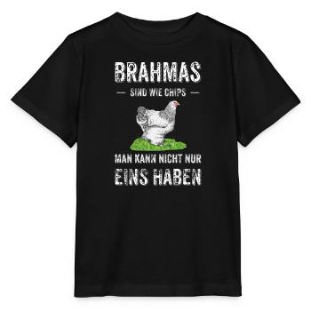 Brahma Hühner I Chicken Geflügel Motiv für - Stanley/Stella Kinder T-Shirt MINI CREATOR  - Schwarz - Vorne - Mikhail (115cm)