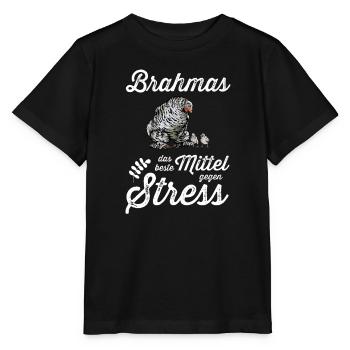 Brahma Hühner I Chicken Geflügel Motiv für - Stanley/Stella Kinder T-Shirt MINI CREATOR  - Schwarz - Vorne - Mikhail (115cm)