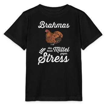 Brahma Hühner I Chicken Geflügel Motiv für - Stanley/Stella Kinder T-Shirt MINI CREATOR  - Schwarz - Vorne - Mikhail (115cm)
