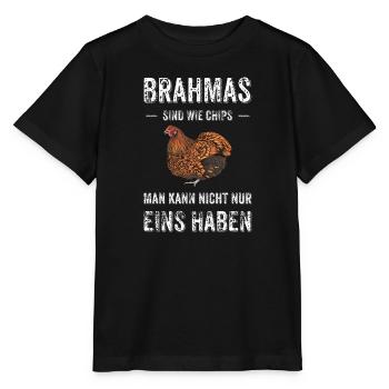 Brahma Hühner I Chicken Geflügel Motiv für - Stanley/Stella Kinder T-Shirt MINI CREATOR  - Schwarz - Vorne - Mikhail (115cm)