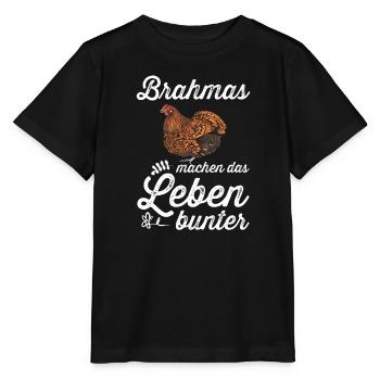 Brahma Hühner I Chicken Geflügel Motiv für - Stanley/Stella Kinder T-Shirt MINI CREATOR  - Schwarz - Vorne - Mikhail (115cm)