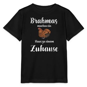 Brahma Hühner I Chicken Geflügel Motiv für - Stanley/Stella Kinder T-Shirt MINI CREATOR  - Schwarz - Vorne - Mikhail (115cm)