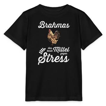Brahma Hühner I Chicken Geflügel Motiv für - Stanley/Stella Kinder T-Shirt MINI CREATOR  - Schwarz - Vorne - Mikhail (115cm)