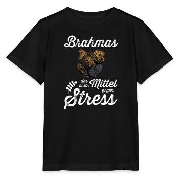Brahma Hühner I Chicken Geflügel Motiv für - Stanley/Stella Kinder T-Shirt MINI CREATOR  - Schwarz - Vorne - Mikhail (115cm)