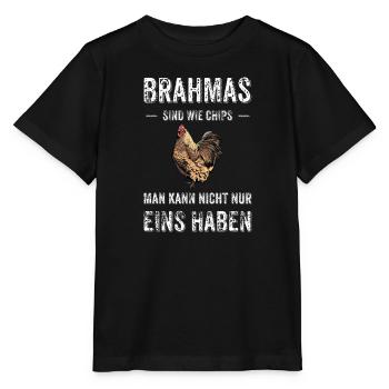 Brahma Hühner I Chicken Geflügel Motiv für - Stanley/Stella Kinder T-Shirt MINI CREATOR  - Schwarz - Vorne - Mikhail (115cm)