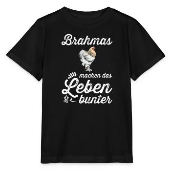 Brahma Hühner I Chicken Geflügel Motiv für - Stanley/Stella Kinder T-Shirt MINI CREATOR  - Schwarz - Vorne - Mikhail (115cm)