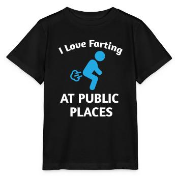 I Love Farting At Public Places Fart - Stanley/Stella MINI CREATOR Kids’ T-Shirt - black - Front - Mikhail (115cm)