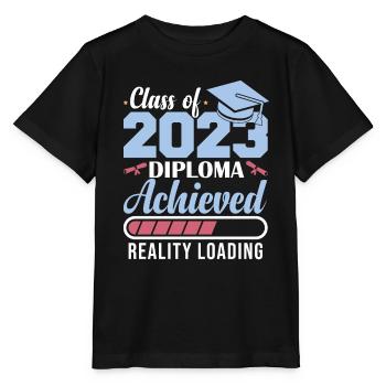 Diplôme de la promotion 2023 obtenu - T-shirt bio MINI CREATOR Stanley/Stella Enfant - noir - Devant - Mikhail (115cm)