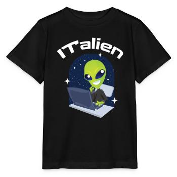 ITalien Alien Informatiker Hacker Coder - T-shirt bio MINI CREATOR Stanley/Stella Enfant - noir - Devant - Mikhail (115cm)