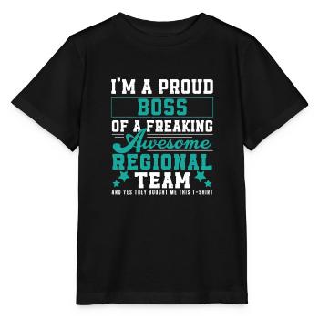 Directeur régional Fier patron Travail amusant, Leadership - T-shirt bio MINI CREATOR Stanley/Stella Enfant - noir - Devant - Mikhail (115cm)