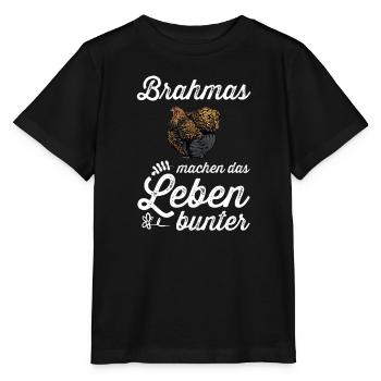 Brahma Hühner I Chicken Geflügel Motiv für - Stanley/Stella Kinder T-Shirt MINI CREATOR  - Schwarz - Vorne - Mikhail (115cm)