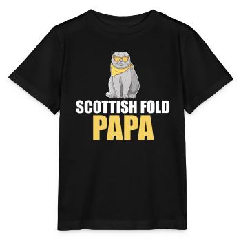 Scottish Fold Cat - Stanley/Stella MINI CREATOR Kids’ T-Shirt - black - Front - Mikhail (115cm)