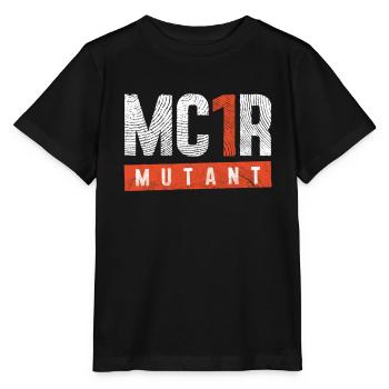 MC1R Mutant Redhead Cheveux roux - T-shirt bio MINI CREATOR Stanley/Stella Enfant - noir - Devant - Mikhail (115cm)