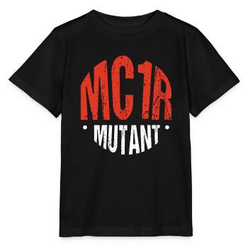 MC1R Mutant Redhead Cheveux roux - T-shirt bio MINI CREATOR Stanley/Stella Enfant - noir - Devant - Mikhail (115cm)