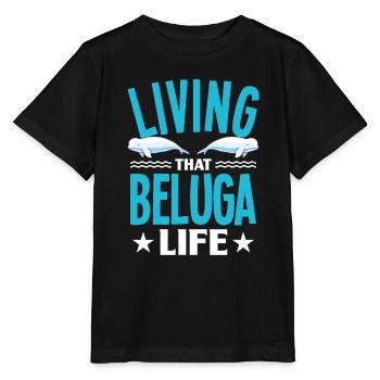 Béluga Béluga Baleine Observation des baleines Dauphin Dauphin - T-shirt bio MINI CREATOR Stanley/Stella Enfant - noir - Devant - Mikhail (115cm)