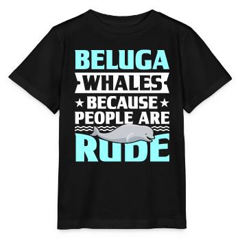 Béluga Béluga Baleine Observation des baleines Dauphin Dauphin - T-shirt bio MINI CREATOR Stanley/Stella Enfant - noir - Devant - Mikhail (115cm)