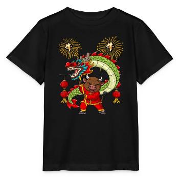 Jahr Des Ochsen Mondneujahrsfest Chinesisches - Stanley/Stella Kinder T-Shirt MINI CREATOR  - Schwarz - Vorne - Mikhail (115cm)