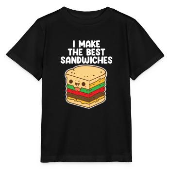 Sandwichs amusants pour les amateurs de sandwichs - T-shirt bio MINI CREATOR Stanley/Stella Enfant - noir - Devant - Mikhail (115cm)