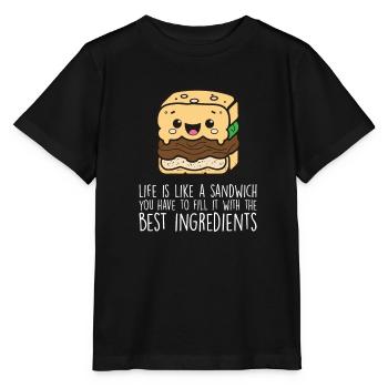 Sandwichs amusants pour les amateurs de sandwichs - T-shirt bio MINI CREATOR Stanley/Stella Enfant - noir - Devant - Mikhail (115cm)