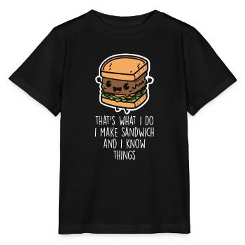 Sandwichs amusants pour les amateurs de sandwichs - T-shirt bio MINI CREATOR Stanley/Stella Enfant - noir - Devant - Mikhail (115cm)