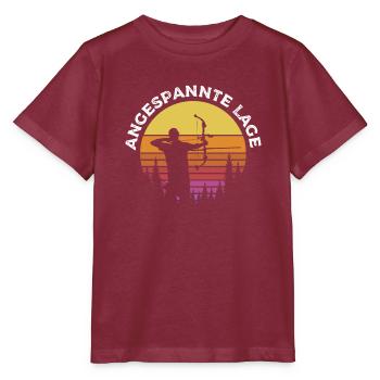 Bogenschießen Bogenschütze Angespannte Lage - Stanley/Stella Kinder T-Shirt MINI CREATOR  - Burgunderrot - Vorne - Kain (125cm)