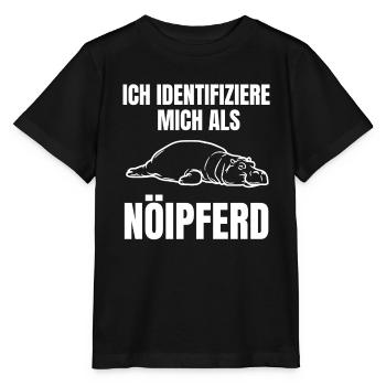 Gelangweiltes Nilpferd / Nölpferd / Keinen Bock - Stanley/Stella Kinder T-Shirt MINI CREATOR  - Schwarz - Vorne - Mikhail (115cm)