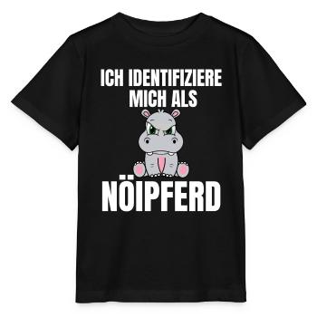 Gelangweiltes Nilpferd / Nölpferd / Keinen Bock - Stanley/Stella Kinder T-Shirt MINI CREATOR  - Schwarz - Vorne - Mikhail (115cm)