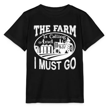 Farmer The Farm Is Calling Me - Stanley/Stella MINI CREATOR Kids’ T-Shirt - black - Front - Mikhail (115cm)