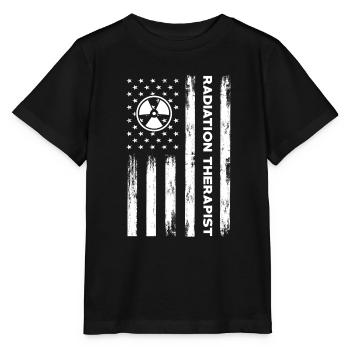 USA Flag Radiation Therapist America - T-shirt bio MINI CREATOR Stanley/Stella Enfant - noir - Devant - Mikhail (115cm)