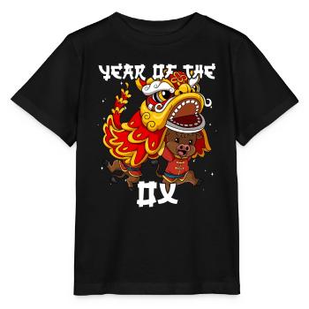 Jahr Des Ochsen Mondneujahrsfest Chinesisches - Stanley/Stella Kinder T-Shirt MINI CREATOR  - Schwarz - Vorne - Mikhail (115cm)