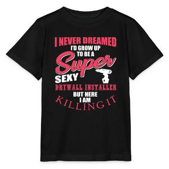 Funny Drywall Installer Shirt - Stanley/Stella MINI CREATOR Kids’ T-Shirt - black - Front - Mikhail (115cm)
