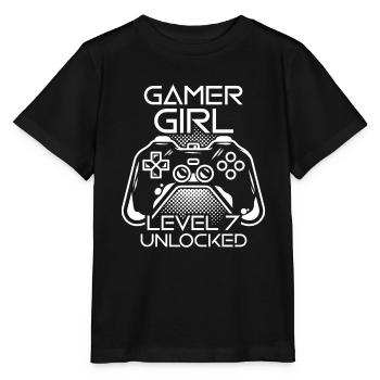 Gamer Girl Level 7 Unlocked Gaming Birthday Videog - Stanley/Stella Kinder T-Shirt MINI CREATOR  - Schwarz - Vorne - Mikhail (115cm)