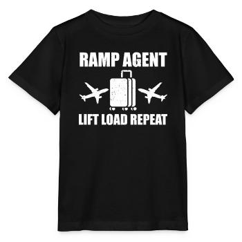 Drôle d’agent de rampe disant service d’avion - T-shirt bio MINI CREATOR Stanley/Stella Enfant - noir - Devant - Mikhail (115cm)