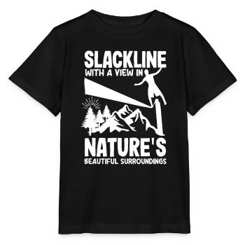 Slackline avec vue, dans la belle nature - T-shirt bio MINI CREATOR Stanley/Stella Enfant - noir - Devant - Mikhail (115cm)