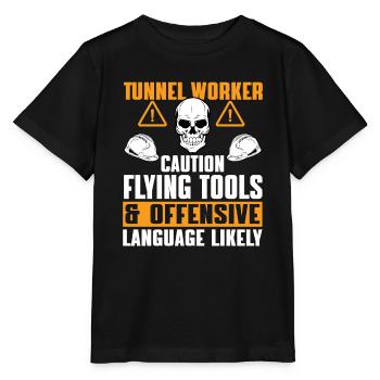 Beaucoup d’humour de la part des travailleurs du tunnel - T-shirt bio MINI CREATOR Stanley/Stella Enfant - noir - Devant - Mikhail (115cm)