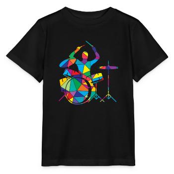 Batterie Polygon Batteur - T-shirt bio MINI CREATOR Stanley/Stella Enfant - noir - Devant - Mikhail (115cm)