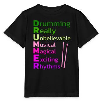 Drummers Drummers Drummers Drummers - Stanley/Stella MINI CREATOR Kids’ T-Shirt - black - Front - Mikhail (115cm)