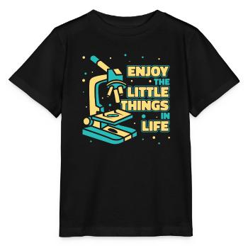 Biologie Biologe Mikroskop - Stanley/Stella Kinder T-Shirt MINI CREATOR  - Schwarz - Vorne - Mikhail (115cm)