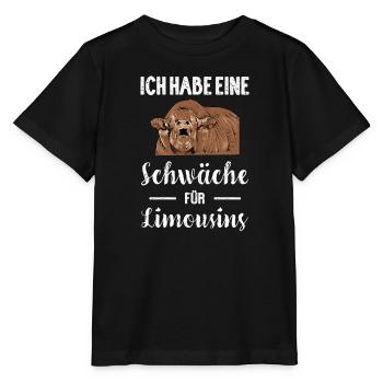 Limousin Rind I Frankreich Rinderzucht für - Stanley/Stella Kinder T-Shirt MINI CREATOR  - Schwarz - Vorne - Mikhail (115cm)