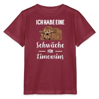 Limousin Rind I Frankreich Rinderzucht für - Stanley/Stella Kinder T-Shirt MINI CREATOR  - Burgunderrot - Vorne - Kain (125cm)