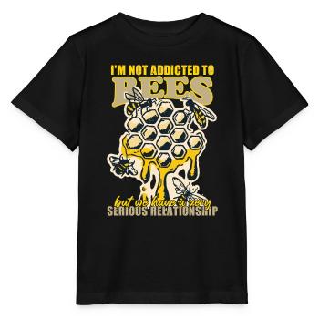 Imkerei Nektar Honig Imkerei Wabe - Stanley/Stella Kinder T-Shirt MINI CREATOR  - Schwarz - Vorne - Mikhail (115cm)